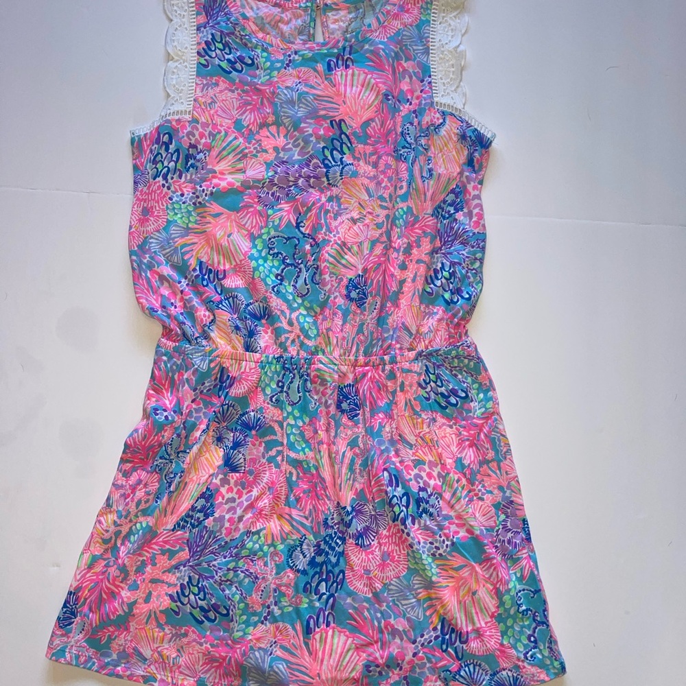 Lilly Pulitzer Woman’s L Large Agee Multi Splendor In The Sand Romper